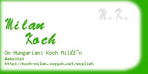 milan koch business card